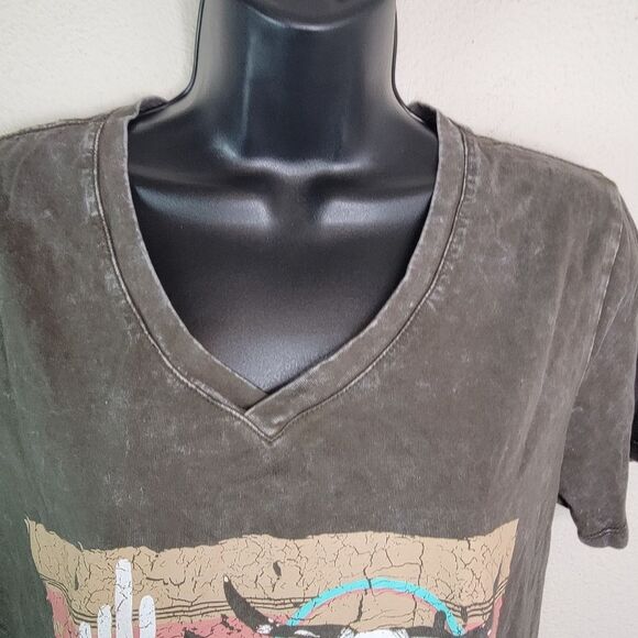 Rock & Roll Cowgirl Southwest Print V-neck t-shirt Medium M - Picture 4 of 6